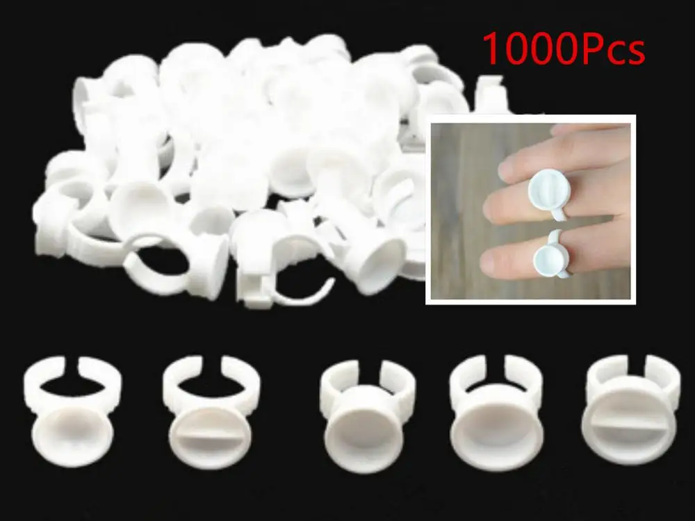 

1000pcs Disposable Microblading Pigment Glue Rings Tattoo Ink Holder S/M/L Eyebrow Makeup Accessories Eyelash Extension Glue Cup