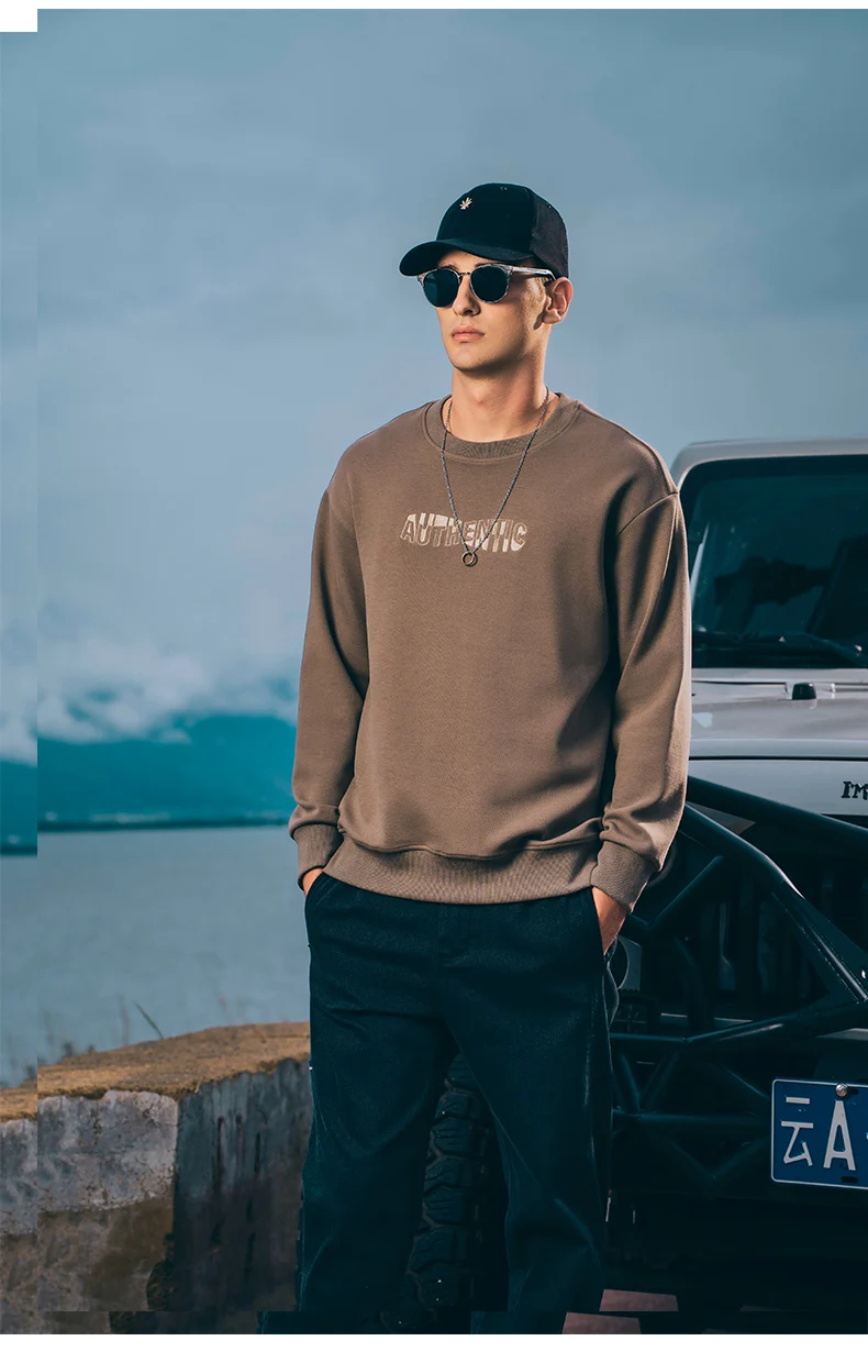 

1093 2022 autumn men's loose 360G heavy and thick casual sweatshirt