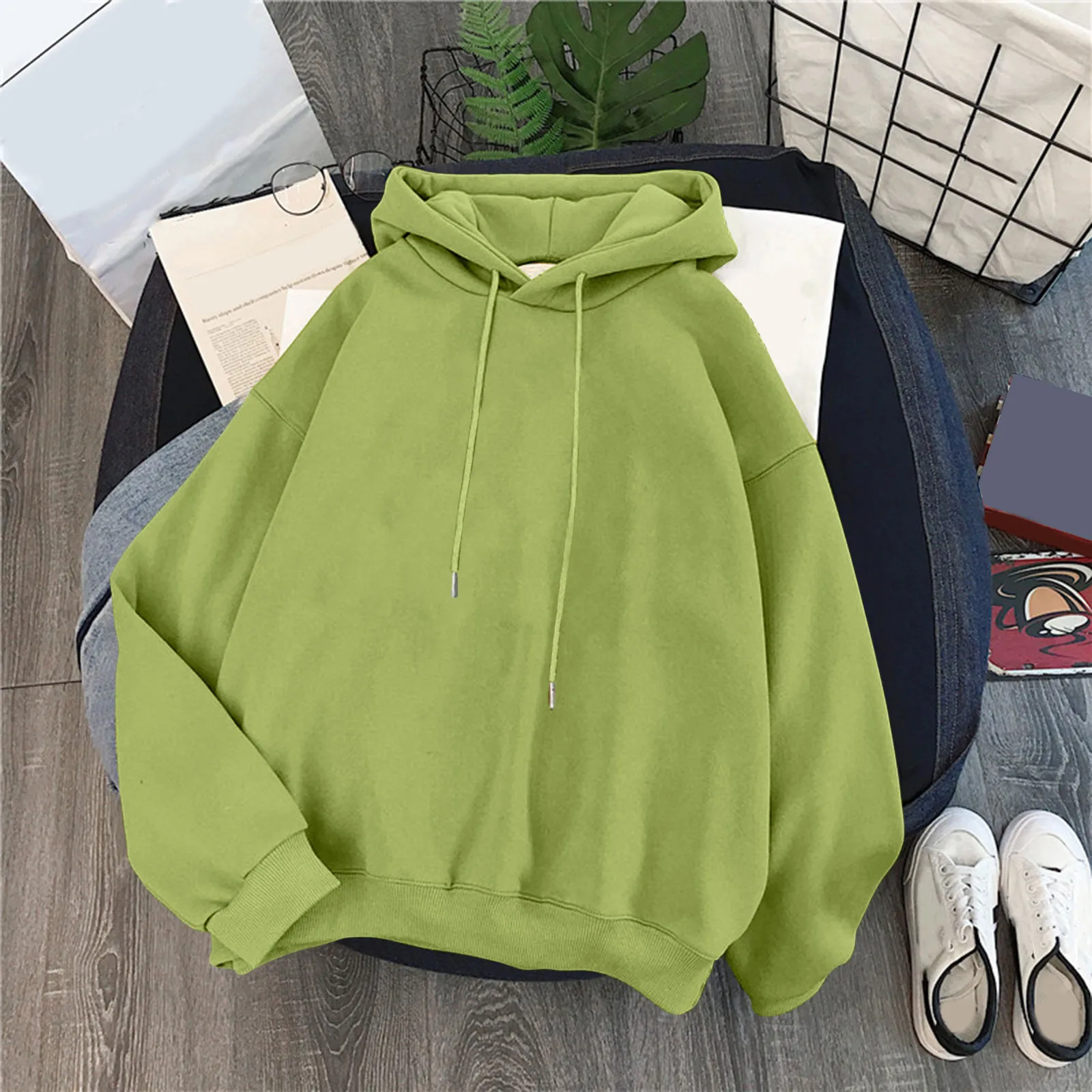 

Women's Cute Sweatshirt Kawaii Long Sleeve Hoodie Cotton Pullover Tops For Teen Girls Aesthetic Clothes Lady Purple Shirt