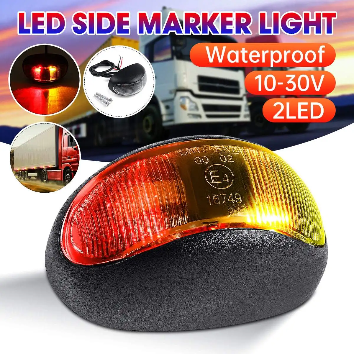 

12 В 24 В светодиодный автомобильный боковой габаритный фсветильник рь s индиПредупреждение ПА габаритный фонарь для прицепа грузовика тракт...