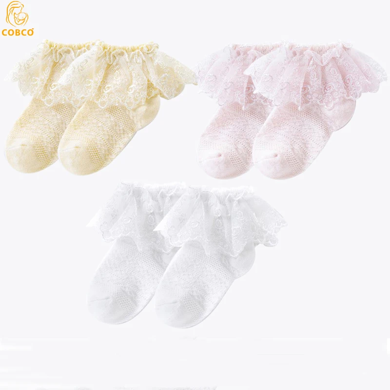 

Baby Girls Socks Toddler Summer Ruffle Lace Ankle Cotton Kids Dress Socks Princess Newborn Eyelet Flower Socks 0-3 Years Old