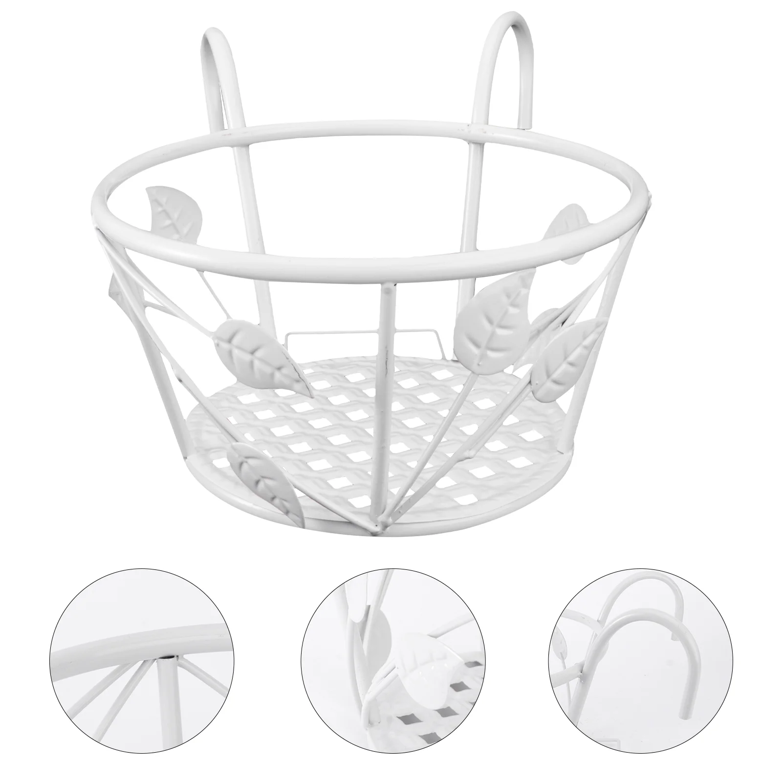 

Wrought Iron Hanging Flower Pot Balcony Flowerpot Stand Shelf Outdoor Wall Planters