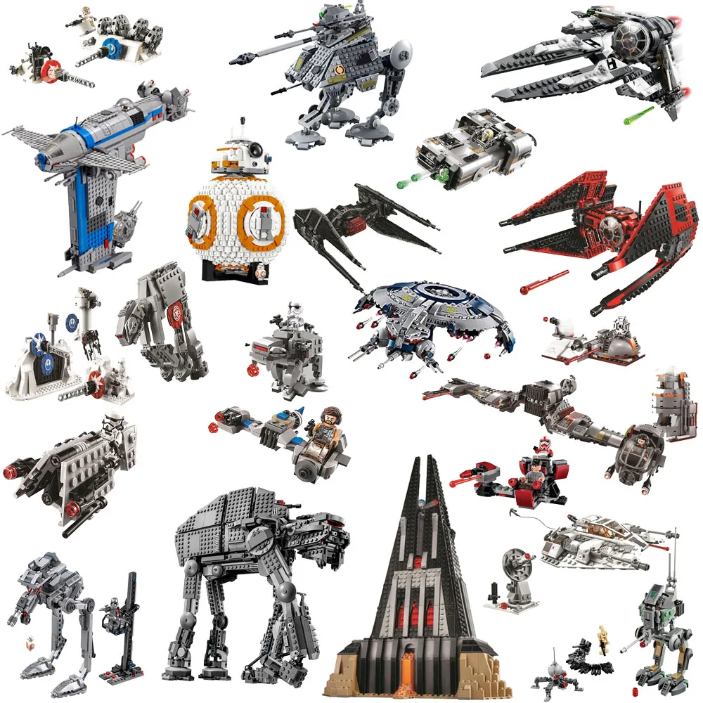 

Stars All Styles Spaceship Wars 10900 X Wing Star Plan Poe's Tie Fighter Transport Model Building Blocks Toy for Kids Gifts