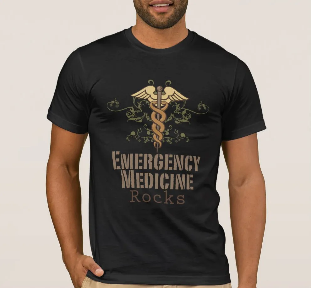 Модная аварийная футболка Caduceus с изображением медицинских камней. Летняя