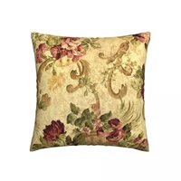 elegant vintage floral rose victorian style square pillowcase polyester zip decorative pillow case room cushion case 18x18 inch