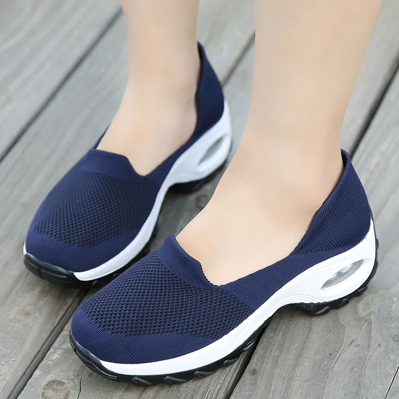 Sneakers Women Running Shoes Platform Breathable Mesh Slip-On Shoes Light Woman Sports Air Cushion Shoes  Zapatillas Mujer