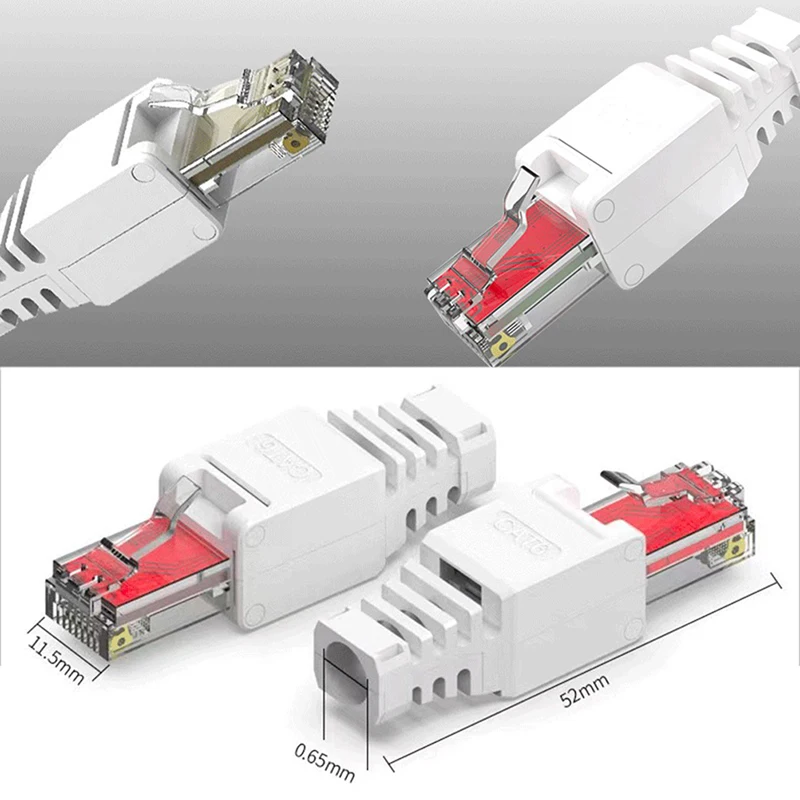 

Инструмент бесплатно обжимной штекер RJ45 CAT6 разъем Ethernet Клеммная вилка от 23AWG до 26AWG