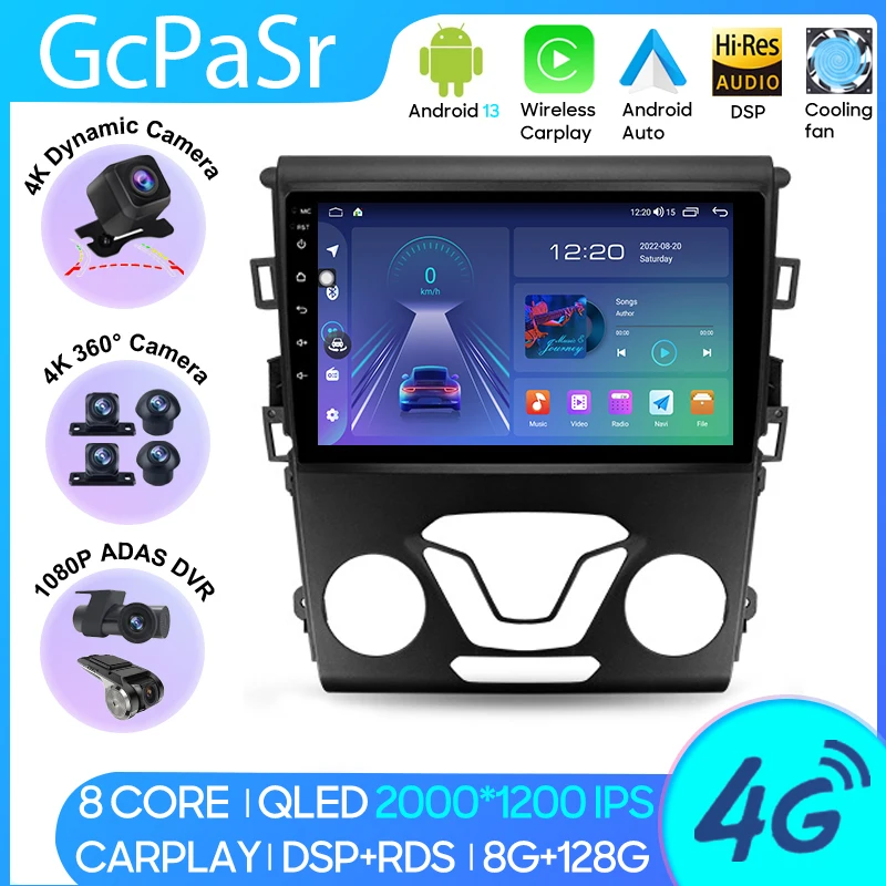 

Car MP4 Radio Carplay Android Player For Ford Mondeo 5 2014 - 2019 Navigation GPS Android Auto Video DSP 4G BT Wifi No 2din DVD