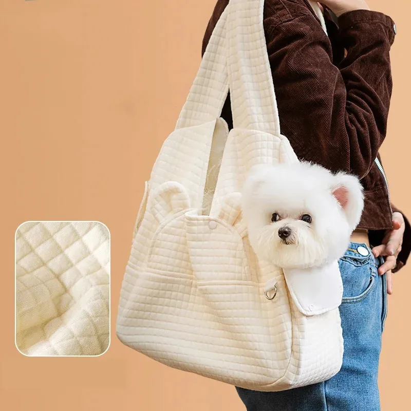 Простая Всесезонная сумка для кошки в поперечном стиле портативная