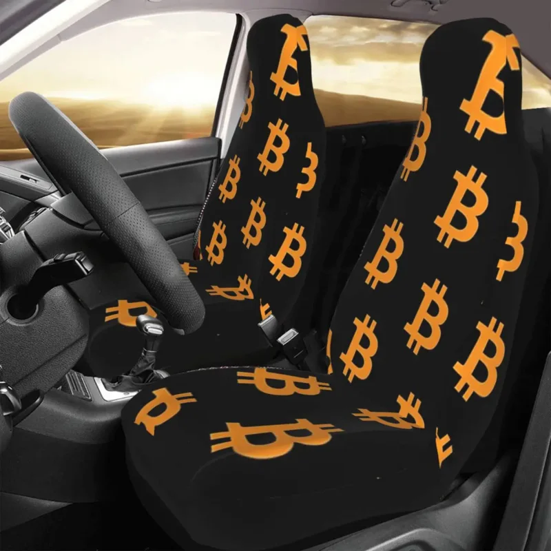 

Cryptocurrency - Bitcoin BTC Car Seat Cover Custom Printing Universal Front Protector Accessories Cushion Set