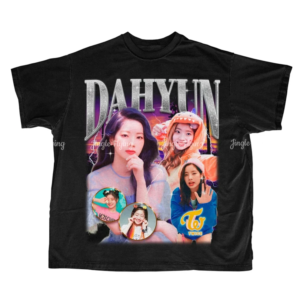 Ретро футболка большого размера Dahyun Kpop подарок для футболки He And his Rap Hiphop