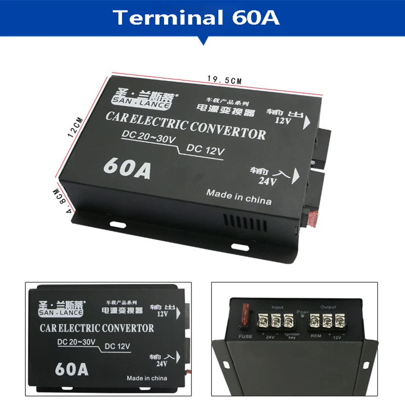 

Car Step Down Reducer DC 24V to 12V Converter Regulator power converter 0A/120W 15A/180W 20A/240W 30A/360W 45A/480W 60A/720W