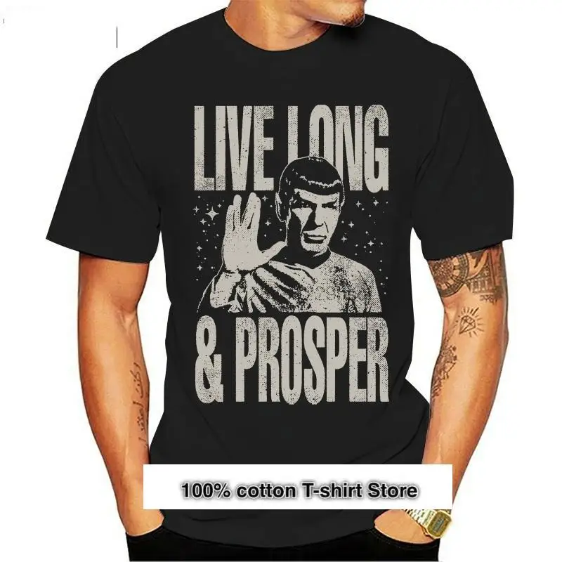 

Camiseta para adulto con licencia Star Treks Spock Live Long y Prosper