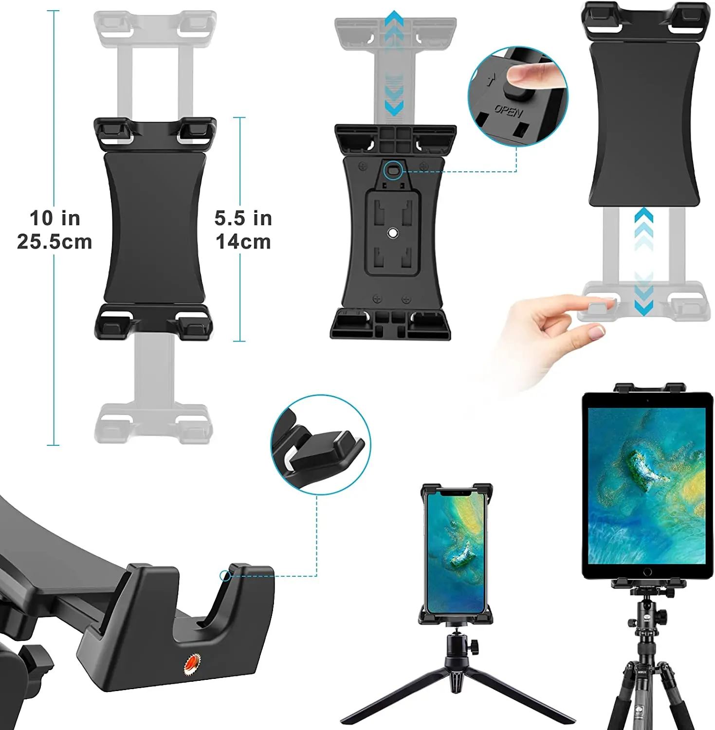 Bikes Tablet Holder 4-12 inch Treadmill Flexible Mount Bicycle Bracket Handlebar Stand Support For iPad Samsung Xiaomi