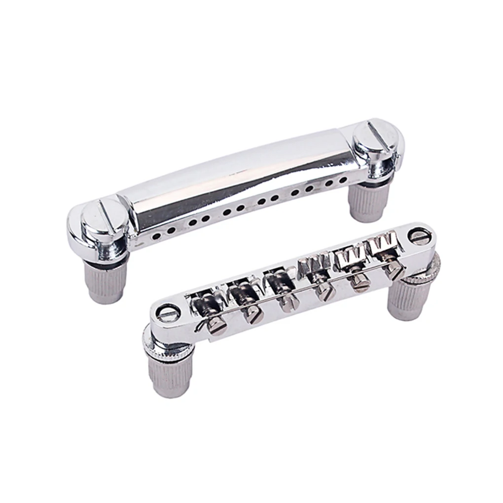 

Bridge and Tailpiece Bridges Set Decorative Chrome Color Tune-O-Matic
