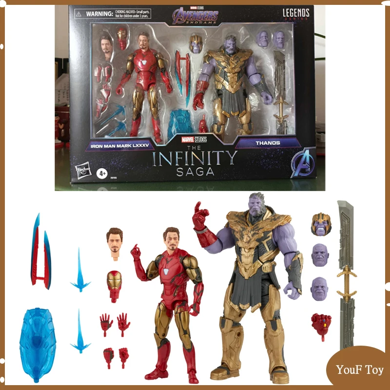 

Фигурки героев серии Marvel Legends ЖЕЛЕЗНЫЙ ЧЕЛОВЕК Марк 85 Vs танос Бесконечность Сага 2 шт. Аниме фигурки Статуя Модель Коллекционная игрушка