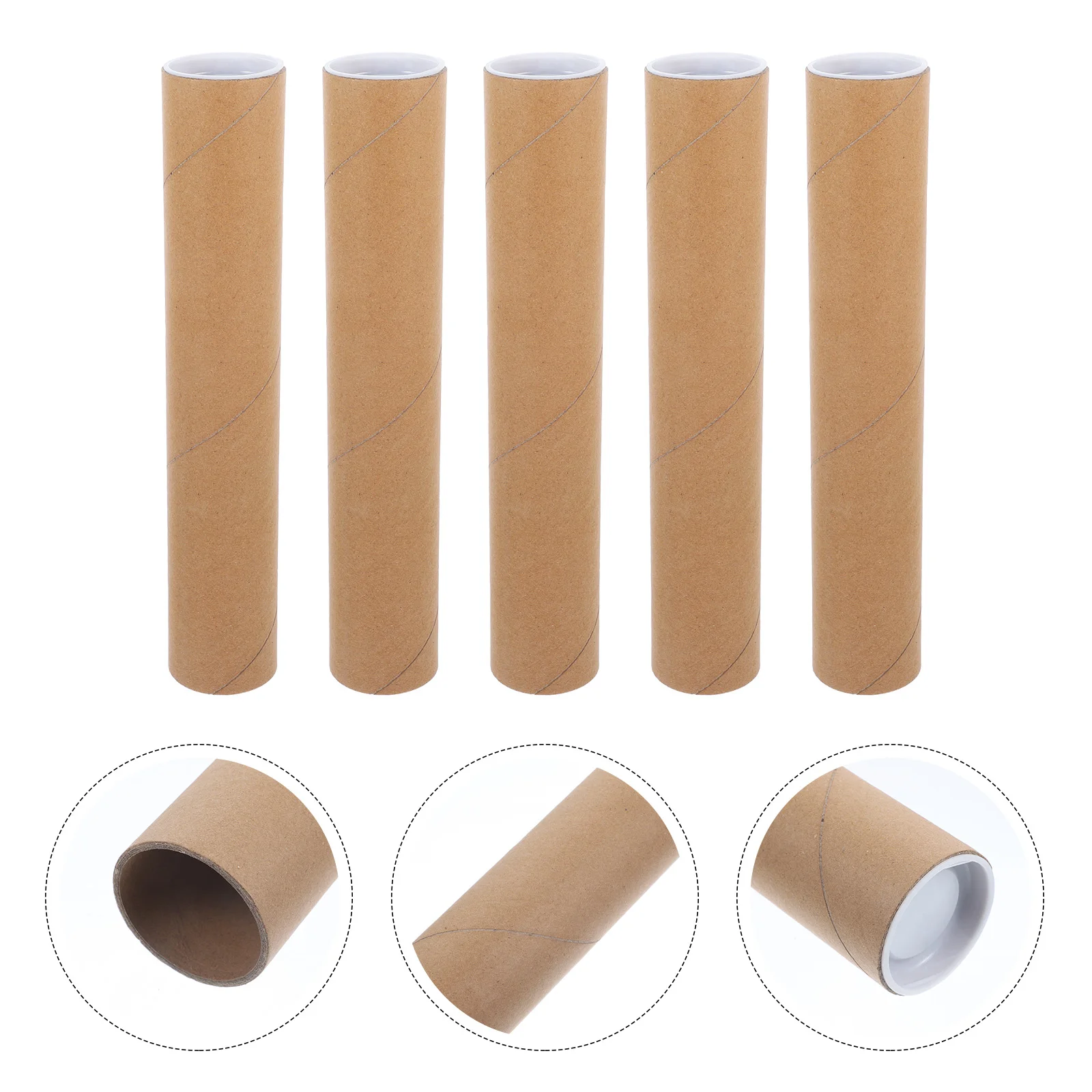 

5 Pcs Storage Tube Document End Caps Bucket Cardboard Tubes Paper Poster Mailer Documents