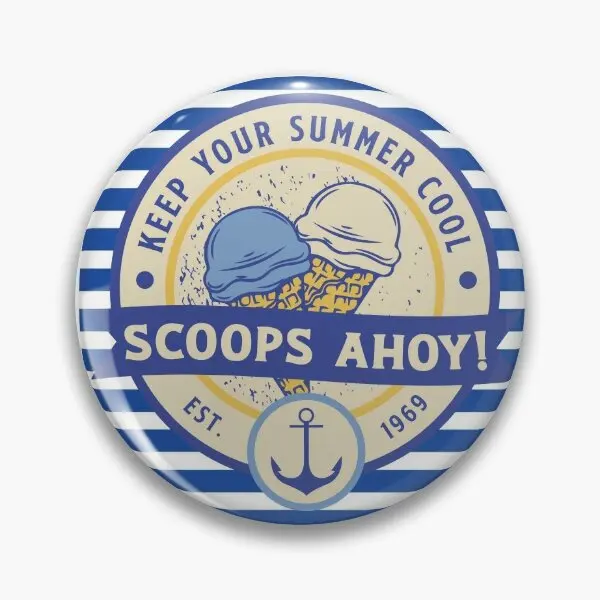 Мягкая булавка для пуговиц Scoops Ahoy в полоску забавная креативная Подарочная