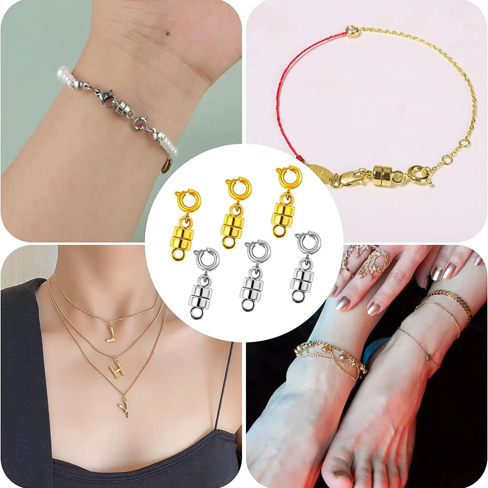 

6 шт. застежек, минималистичные стильные круглые застежки-карабины