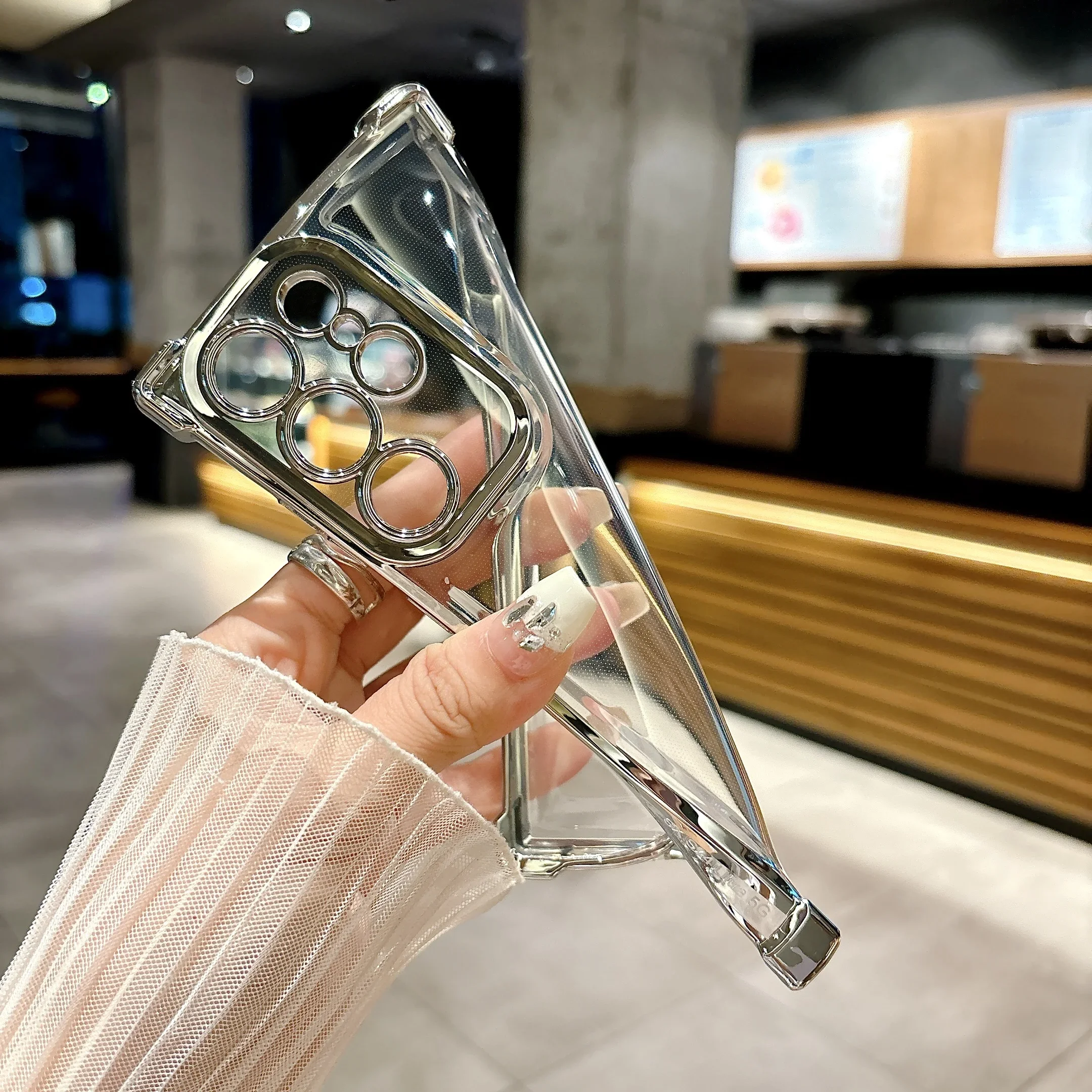 Прозрачный противоударный чехол с четырьмя углами для Samsung Galaxy S24 S23 S22 S21 S20 Ultra Plus FE