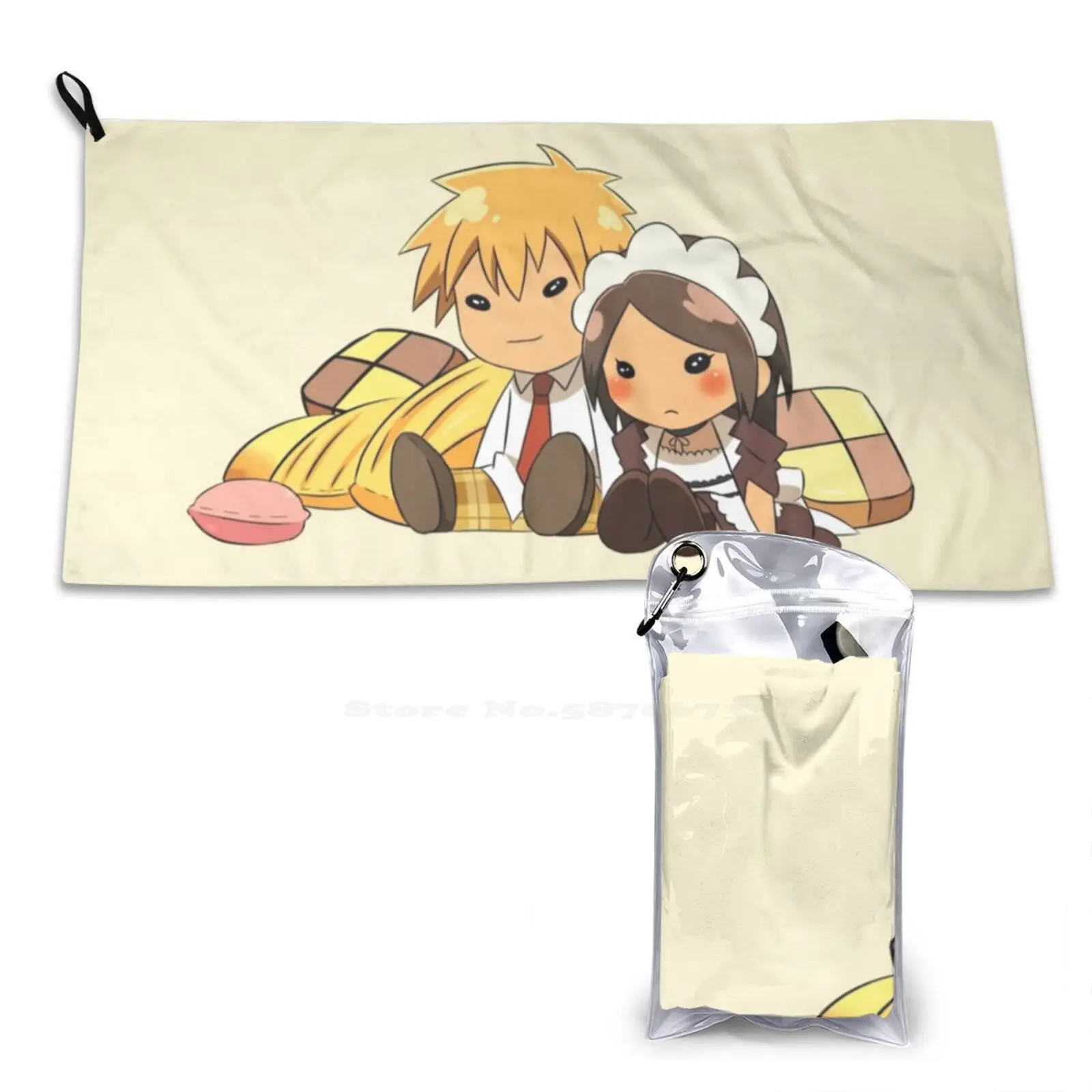 Kaichou Wa Maid-Sama! Мягкое полотенце, быстросохнущее Спортивное пляжное полотенце, Аниме Манга кайчоу, Wa Maid, Sama, милая парочка Чибис, Мисаки аюзава