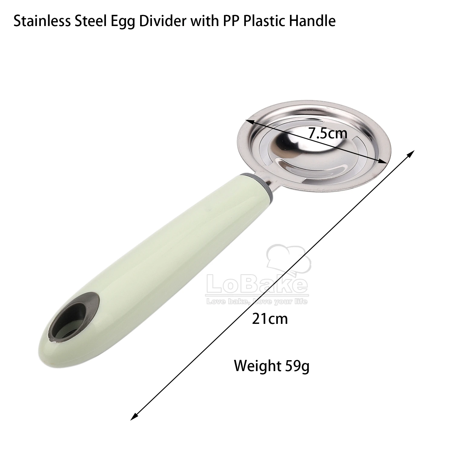 Белый разделитель яичного желтка из нержавеющей стали с полипропиленовым
