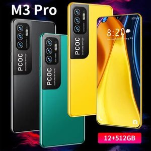 latest global m3 pro smartphone celular cellphones 6 72 inch hd 4g5g android mobile phones 12gb512gb dual card cell phones free global shipping