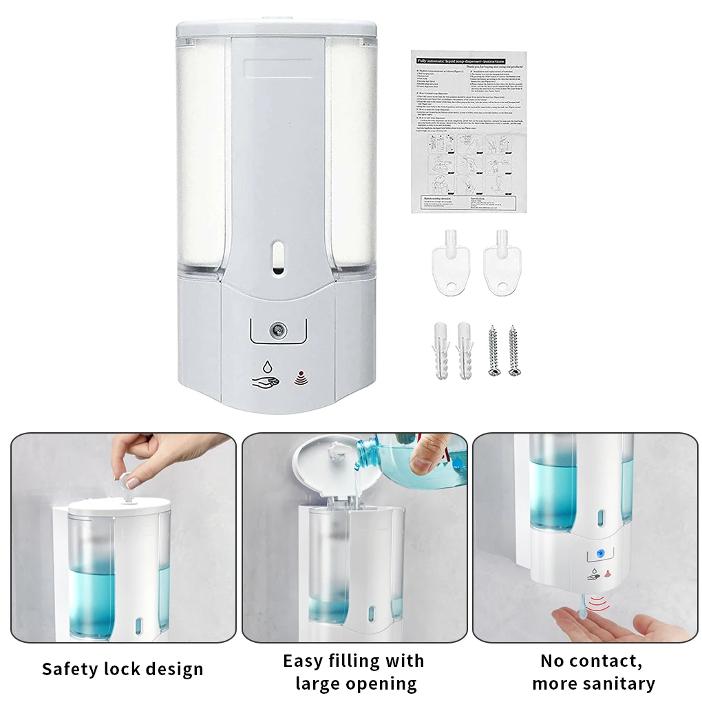 

Hand Washing Dispenser Automatic Touchless Dispenser Bathroom Hand Washing Container for Home Office 450ml