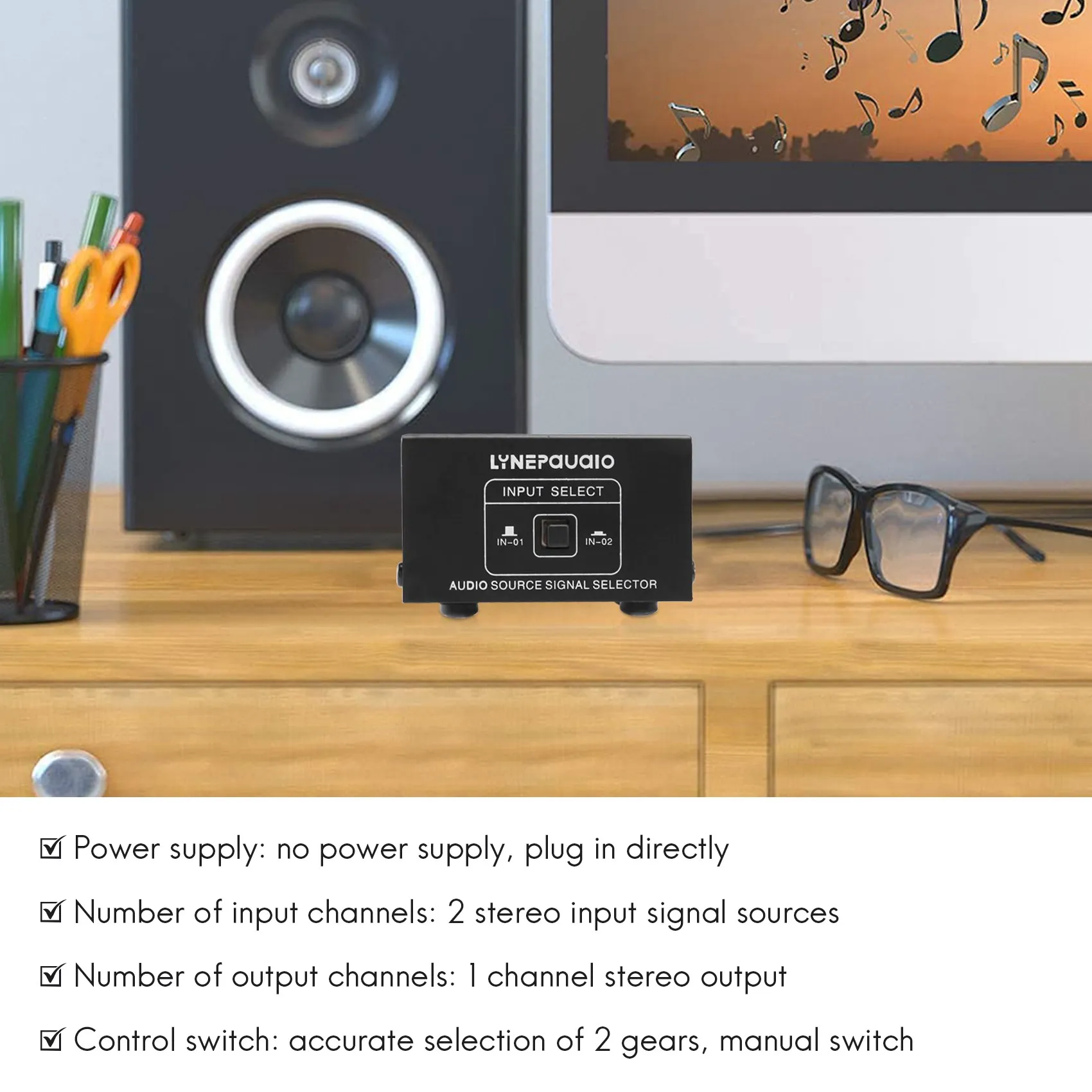 Выход 2 в 1 селектор сигналов источника звука переключатель динамик источник