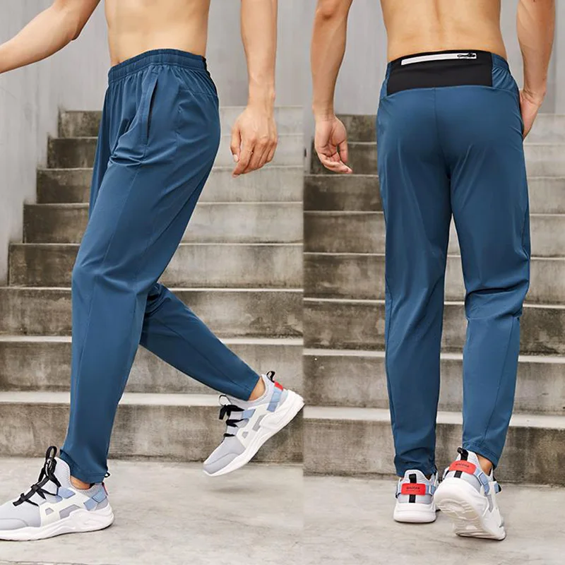 Men Sport Pants Running With Zipper Pockets Soccer Training Jogging Sports Trousers Gym Fitness Football Leggings Sweatpants