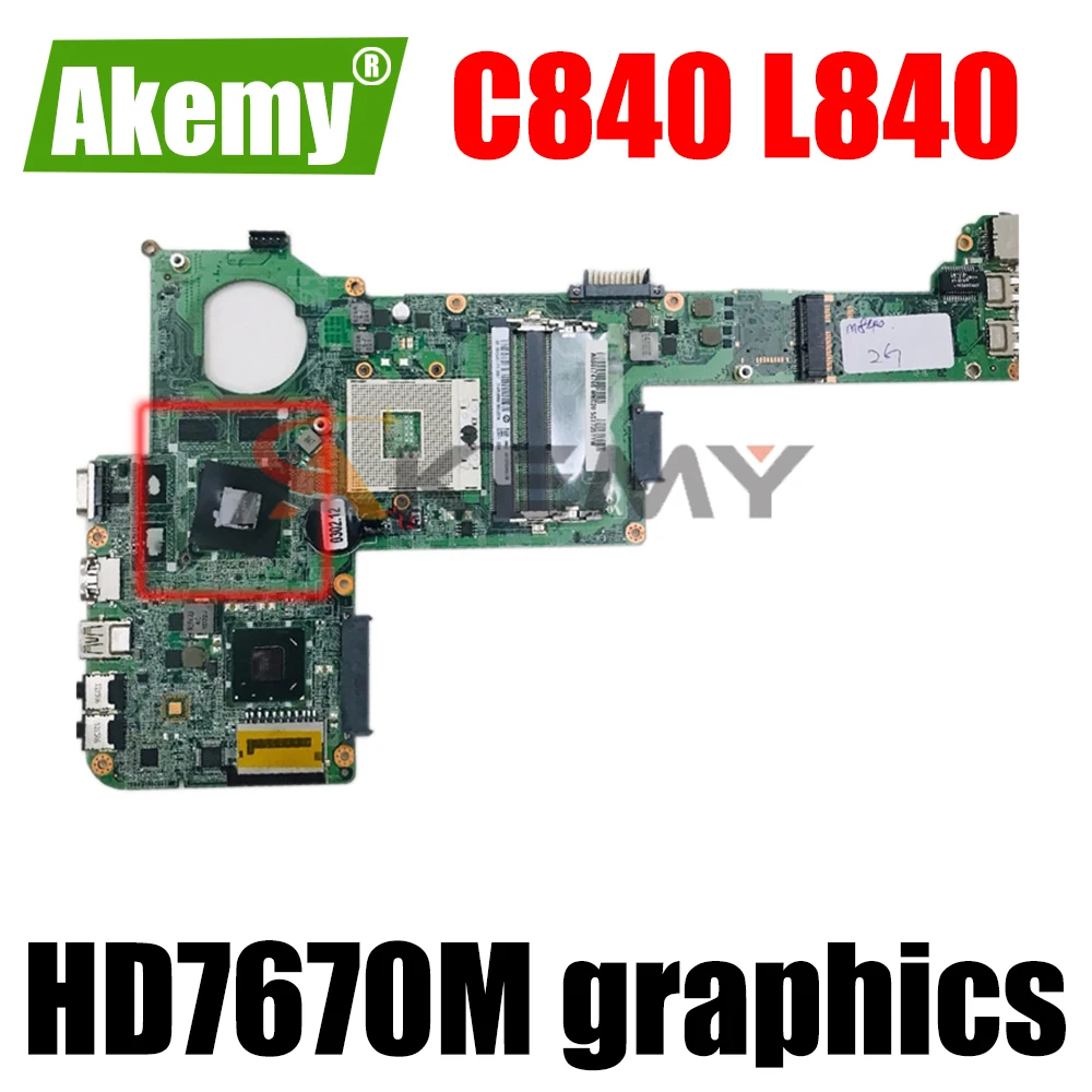 

AKEMY DABY3CMB8E0 REV E A000174130 For Toshiba Satellite C840 L840 Laptop motherboard HM76 DDR3 HD7670M graphics