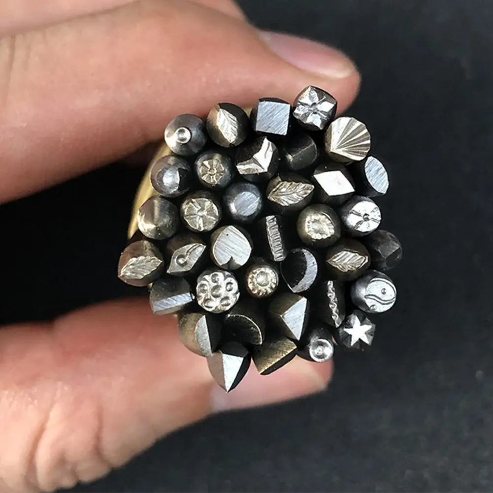 

36 Pcs/set Steel Punches Diy Crafts Tool Flower Punch Stamping Jewelry Metal Set Stamp Tools F1y3