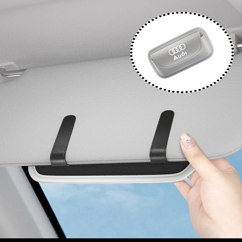 Кожаный автомобильный держатель для солнцезащитных очков многофункциональные