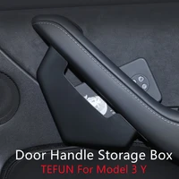 for tesla model 3 model y door side storage box interior handle tray organizer hidden holder box decoration accessories