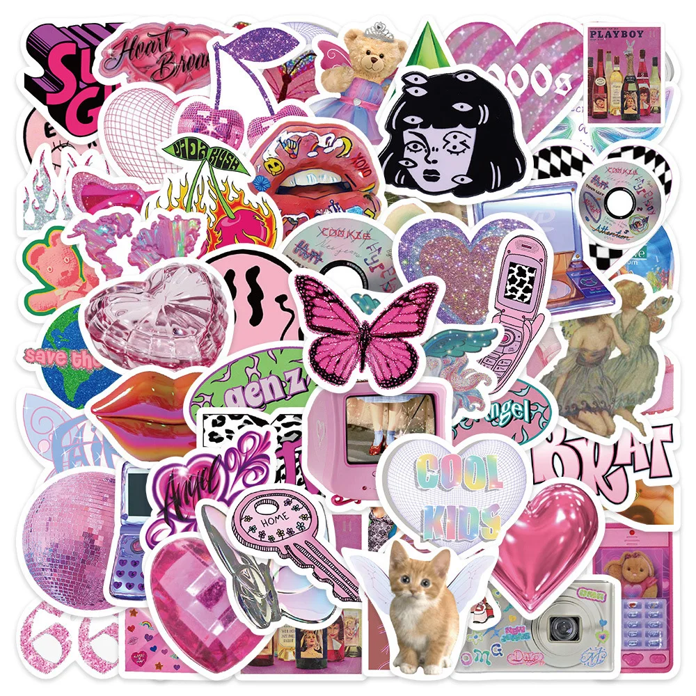 

10/30/58PCS Retro Girl Y2k Vaporwave Cartoon Sticker DIY Phone Laptop Luggage Skateboard Graffiti Decals Fun for Kid Toy