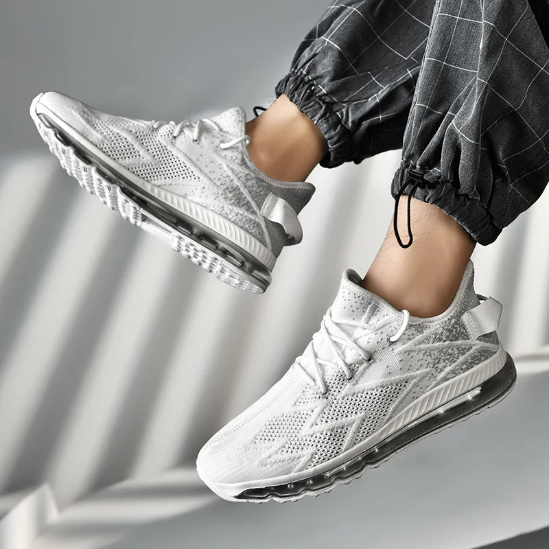 Men's Sneakers Breathable Men Running Shoes Air Cushion Comfortable Casual Skateboarding Shoes Mesh Wear-resistant