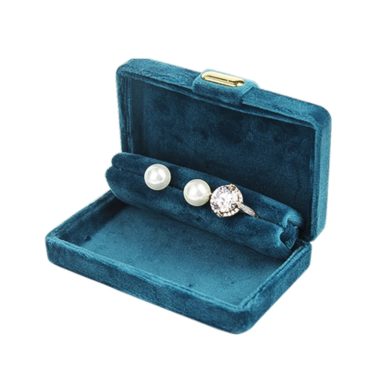 2022 New Luxury Velvet  Jewelry Case Storage Organizer Gift Packaging Box Portable Women Fashion Travel Wedding Display Case