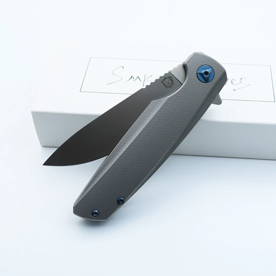 Smke Knives Custom Specter Flipper Pocket Folding Knife M390 Blade Titanium Handle Tactical Survival Camping |