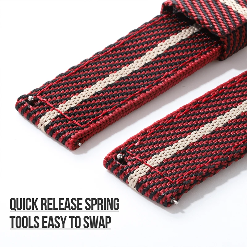 Nylon Strap 20mm 22mm 24mm Stainless Steel Buckle Fast Release Men Replacement Bracelet Wrist Band Watch Accessories