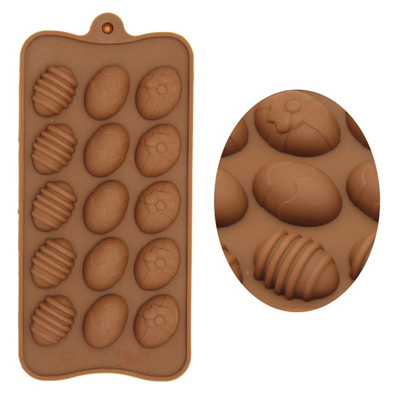 

15 Cavity Easter Eggs Chocolate Cake Mold Silicone Fondant Mold DIY Cookies Desserts Candy Cupcake Pastry Baking Tool Bakeware