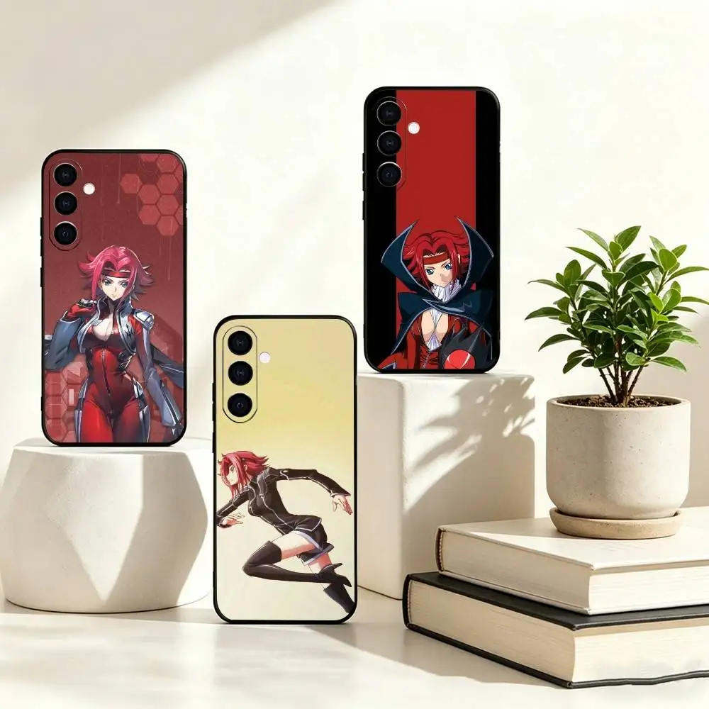 Фото Чехол для телефона Anime Code Geass Kallen Stadtfeld для Samsung Galaxy A73, A72, A71, A70, A53, A52, A51, другие модели, мягкий черный чехол №1