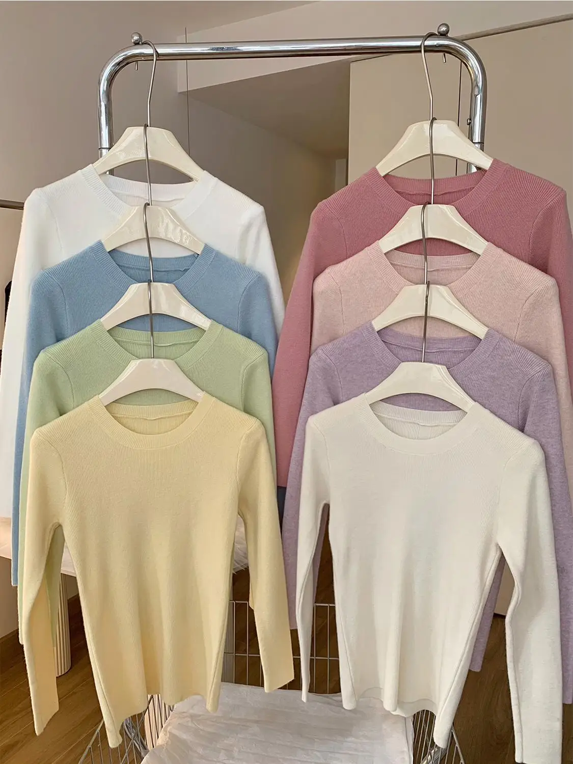 Женский свитер топ с длинным рукавом Трикотажный Женские тенденции 2024 Зимняя