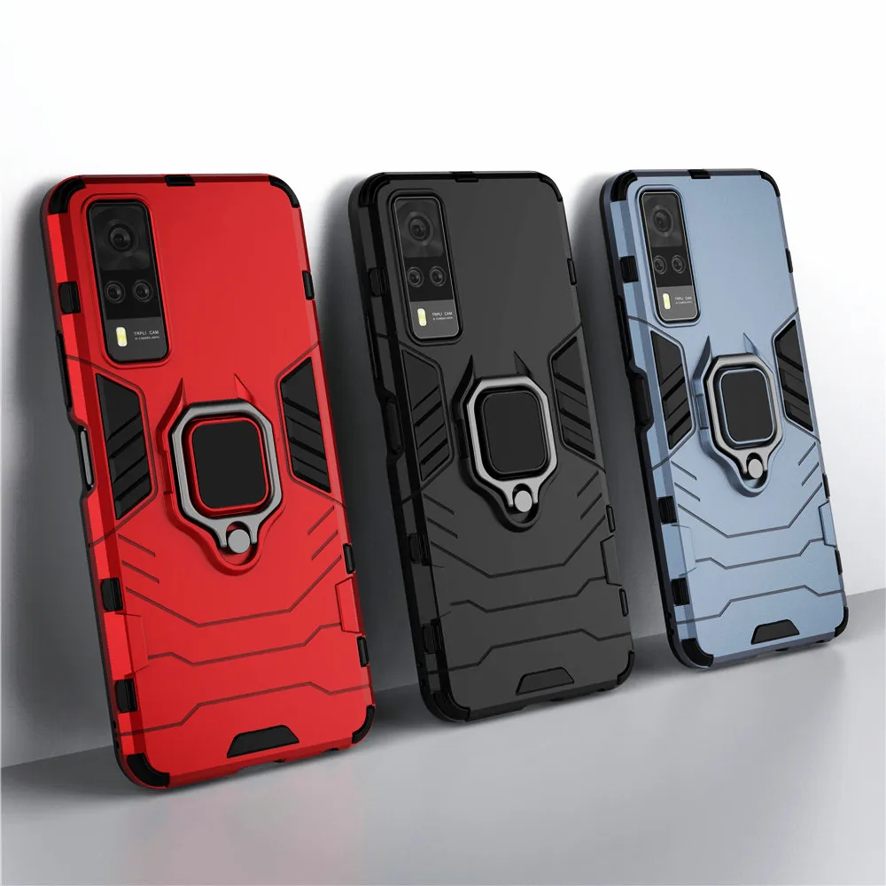 

VIVO Y53S 4G Shockproof Armor Case For VIVO Y21S Y21 V21E 5G X70 Pro Plus Ring Stand Cover For VIVO Y73 Y53S 4G S10 Pro Coque