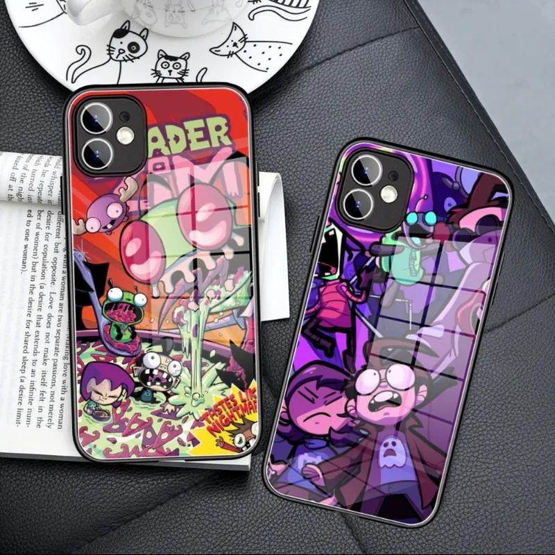 Фото Чехол для телефона Invader Zim из закаленного стекла для IPhone 14 13 11 12 Pro 8 7 Plus X 13 Pro MAX XR XS MINI, чехлы №2