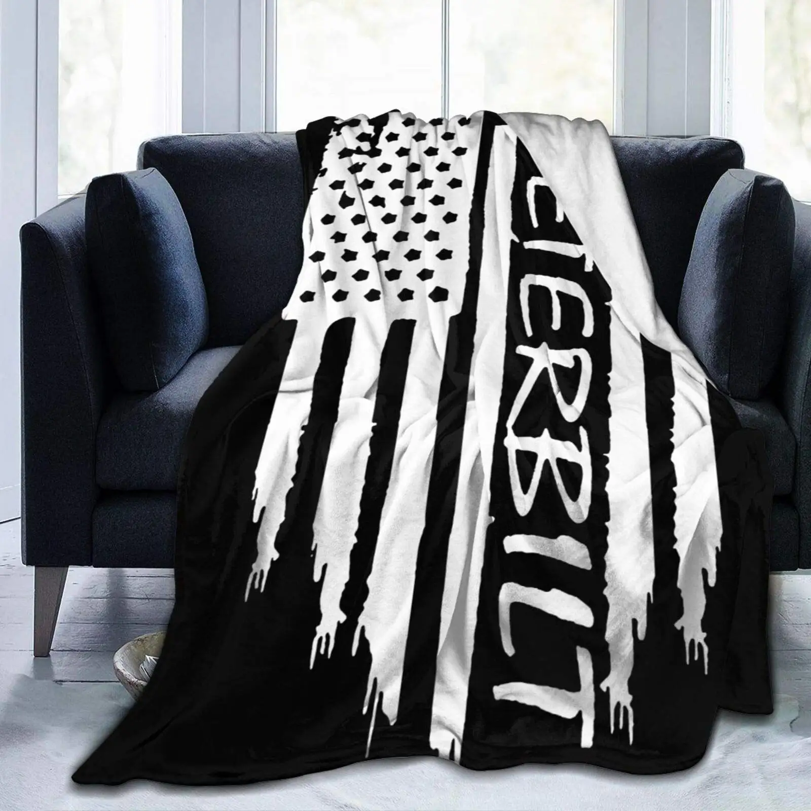 

American Flag Peterbilt 3D Print Flannel Fleece Blanket Throw Reversible Super Soft Warm Cozy Smooth Fall Winter Blankets