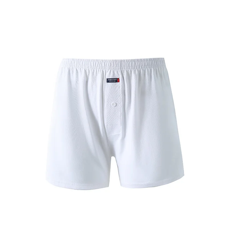 Purity Men's Arrow Pants Loose Cotton Underwear Shorts Big Pants Button Open Door Comfortable Breathable Home Pajamas Large Size