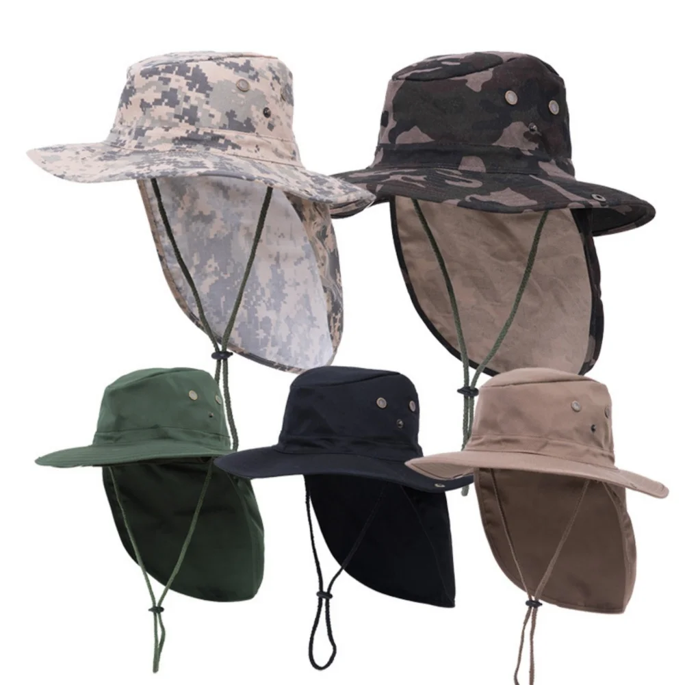 

Fishing Sun Hat UV Protection Neck Cover Wide Brim Neck Flap Fishing Cap for Travel Camping Hiking Boating