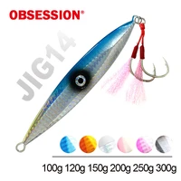 obsession 100g 120g 150g 200g 250g300g deepsea metal jig spoon slow sink jigging fishing lure de pesca isca artificial fake fish