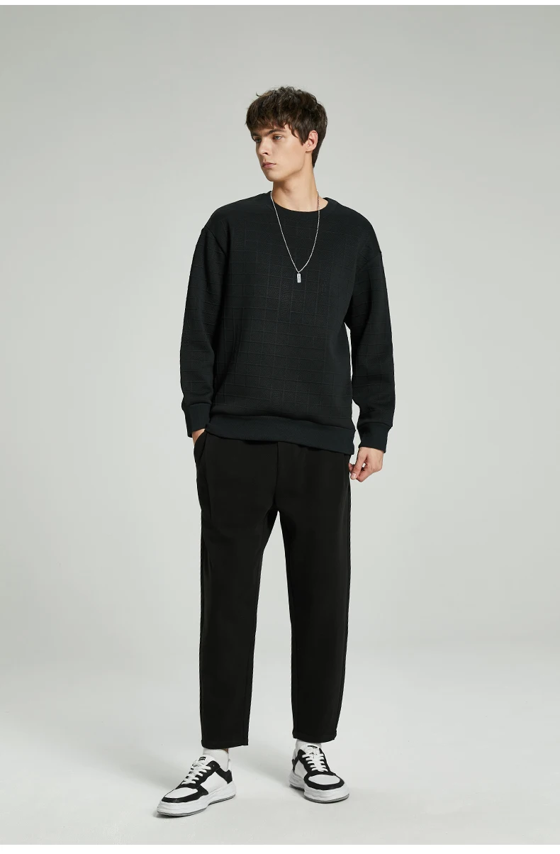 

0793 2022 autumn new solid color trend fashion casual pullover sweatshirt