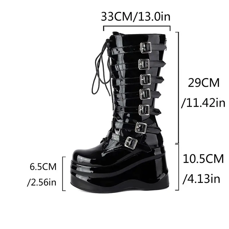 SIMLOVEYO женские ботинки с круглым носком из лакированной кожи на танкетке 10 5 см